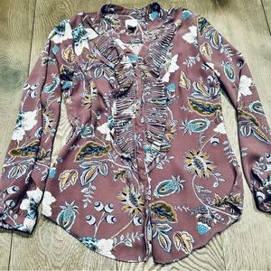 Chicos Mauve Paisley Tunic Blouse